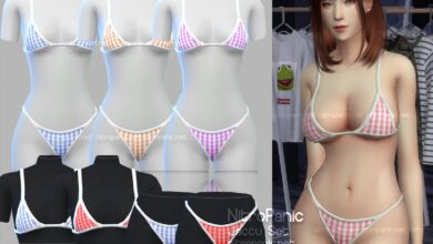 Photo of Синий бикини с высокой талией и рюшами